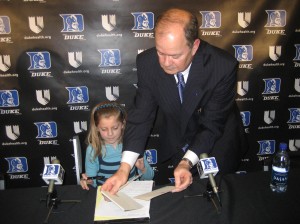 Cutcliffe and his youngest daughter