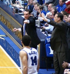 The Duke staff was really getting into the game in the second half