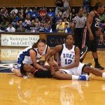 Abby Waner (3 steals) and Karima Christmas (6 steals) hit the floor