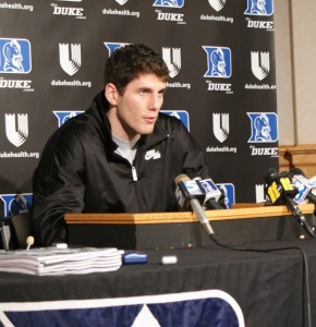 Zoubek addresses the media - BDN Photo