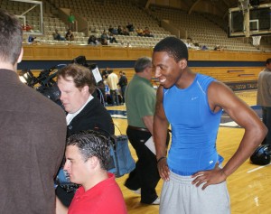 dsc05271 Nolan goofs on Jon Scheyer while he is being interviewed
