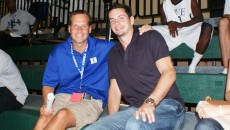 Chris Collins and JJ Redick watched Andre Dawkins game Monday evening - copyright BDN Photo