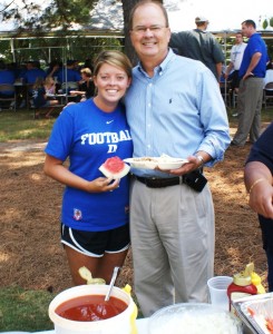 Coach Cutcliffe and his daughter took Duke Football to the Durham Rescue Mission this past Sunday.
