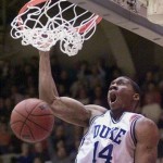 A.P. Duke Assistant Coach Nate James flushes a dunk during his playing days at Duke