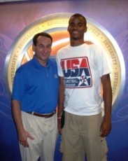 Josh Hairston poses with his future coach - c/r Hairston