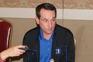 Coach K adressed over fifty media members at various times during ACC Operation Basketball