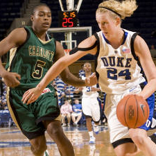 Kathleen Scheer had two treys in the last game at Boston College