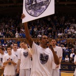 Lance raises the now infamous 17-0 sign - BDN Photo