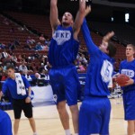 Brian Zoubek at today's open practice in Jacksonville - BDNP