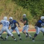 Sean Renfree has a wide open pocket during last evenings scrimmage. BDN Photo