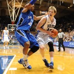 Singler drives the lane in the win over St. Louis - Lance King for BDN