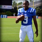Duke All-ACC WR Jamison Crowder finished with a receiving, rushing, and return TD Saturday - BDN Photo