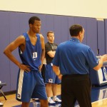 Rodney Hood being instructed by Duke HC Mike Krzyzewski.