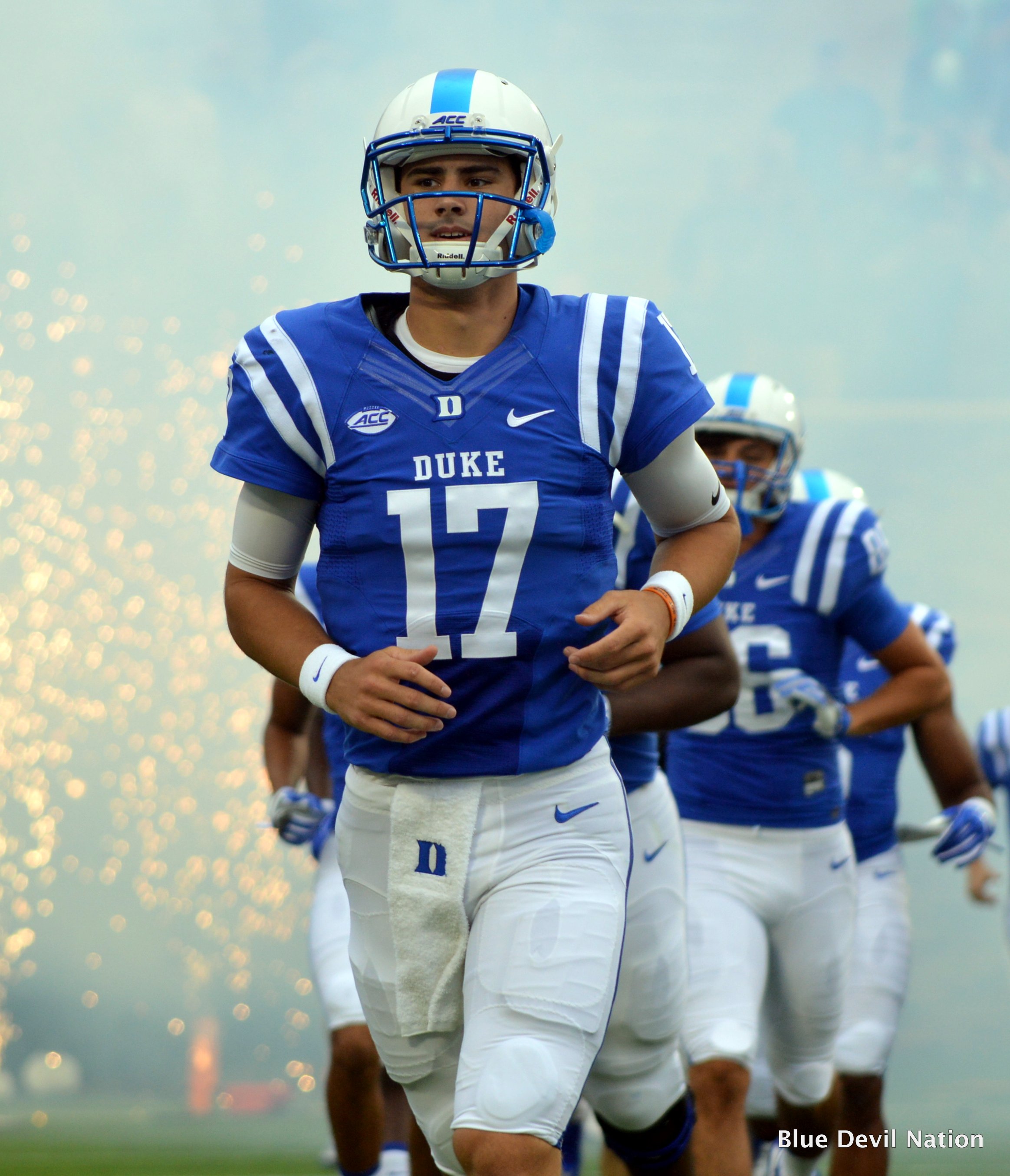 Duke Blue Devils quarterback Daniel Jones (17) during the NCAA