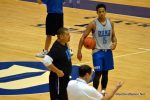 Duke freshman Frank Jackson take instruction from Duke Assistant Coach Jeff Capel. - BDN Photo