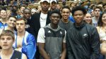 Cameron Redish right, is picture with fellow Duke prospects Zion Williamson, Tre Jones and Blue Devils to be Wendell Carter and Gary Trent. - BDN Photo